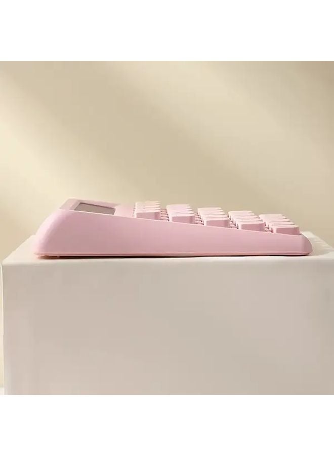 Pink Solar Powered 12 Digit Large Button Scientific Calculator Dual Power High Definition Display - Image 5